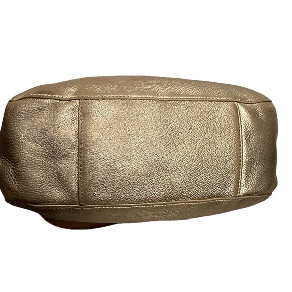 Michael Kors Gold Pebble Leather Shoulder Bag - Picture 3 of 6